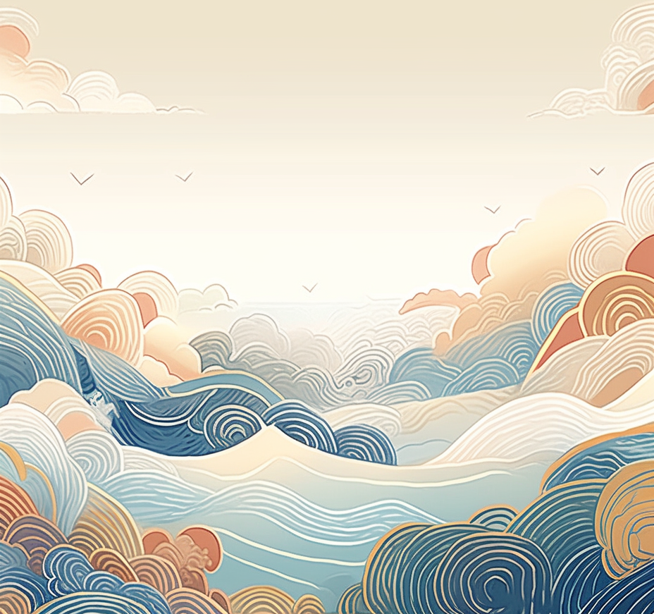 精美海浪云纹图案纹理背景素材