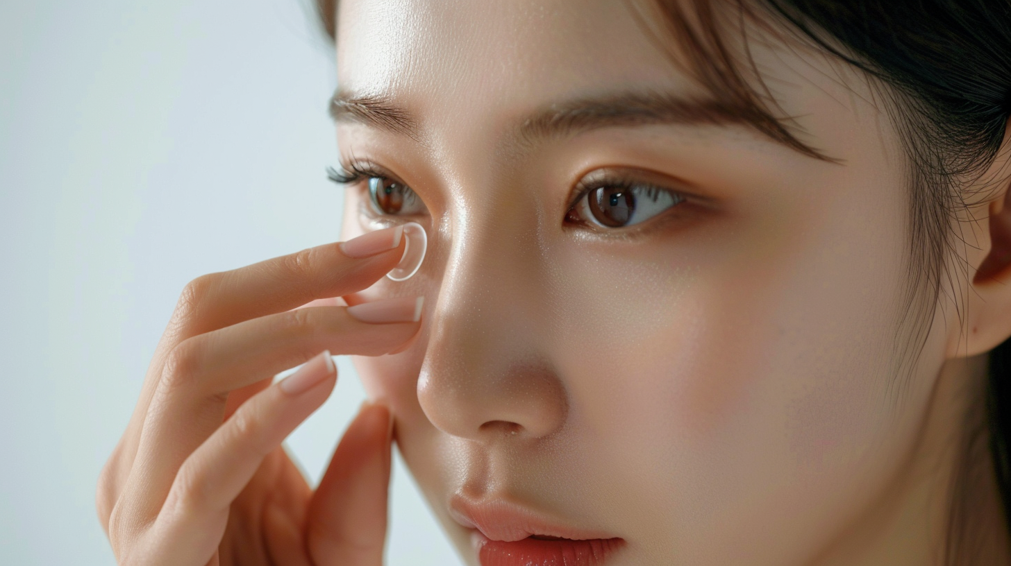 女子细致呵护眼部展现精致美妆魅力