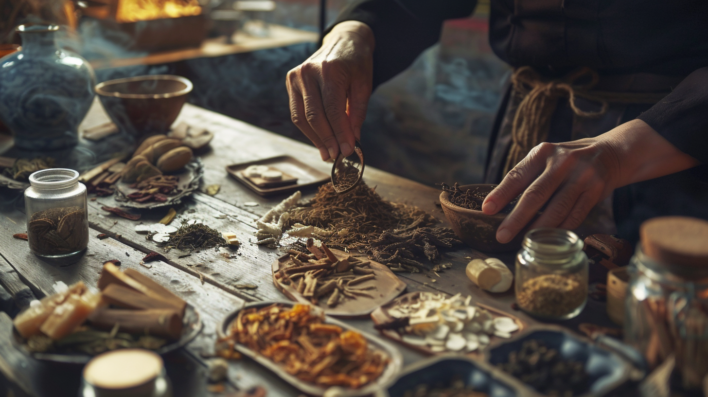 传统中药制作场景感受古老医术