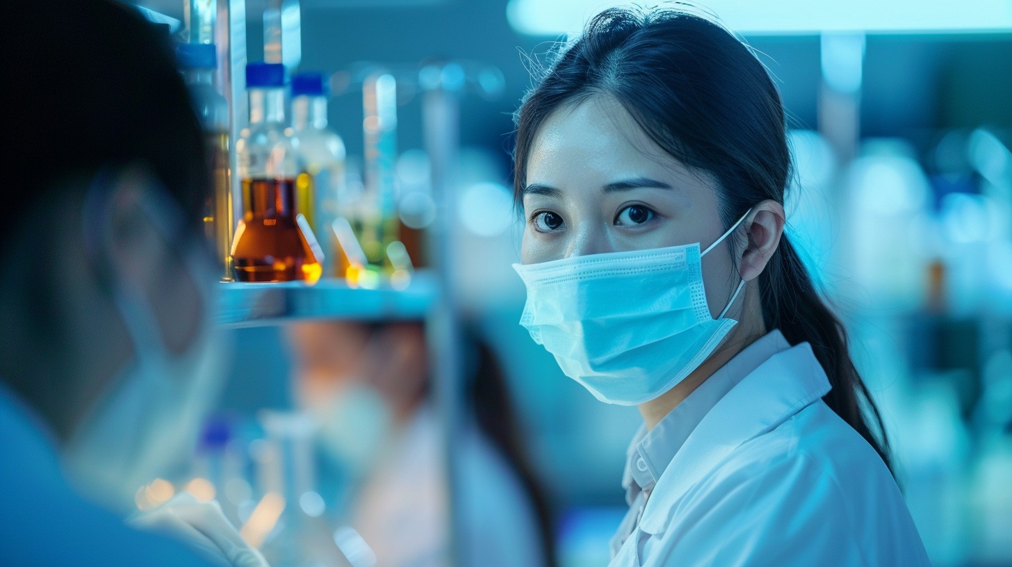 科研人员专注工作的实验室场景宣传图
