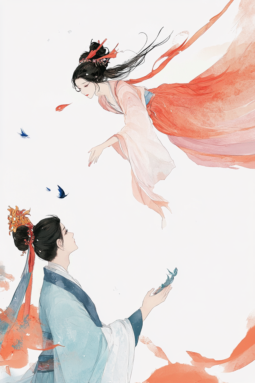 古装人物唯美互动