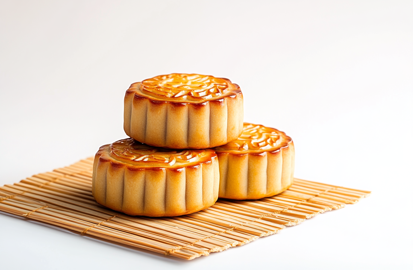 美味月饼堆叠 传统中式糕点魅力