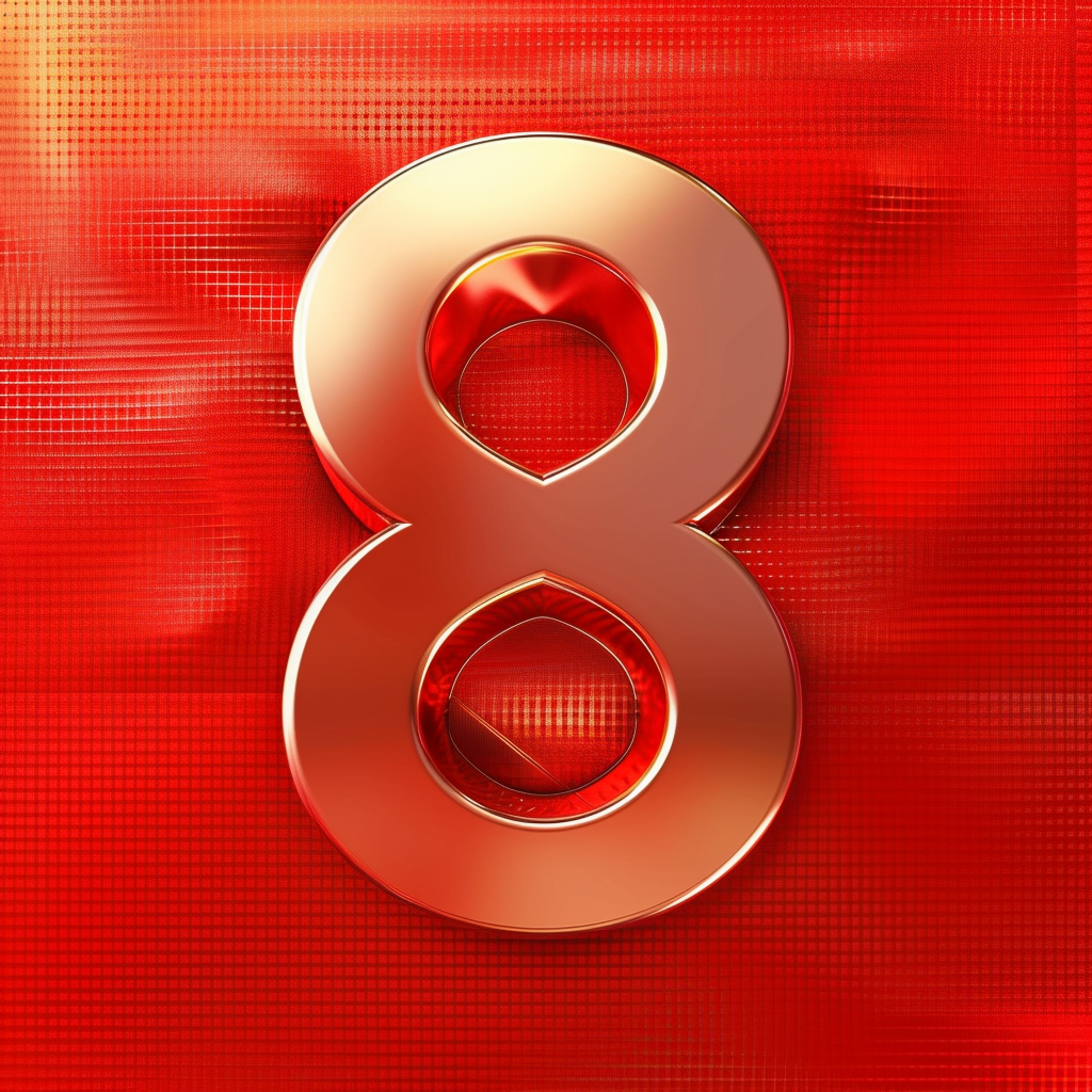 金色立体数字8 