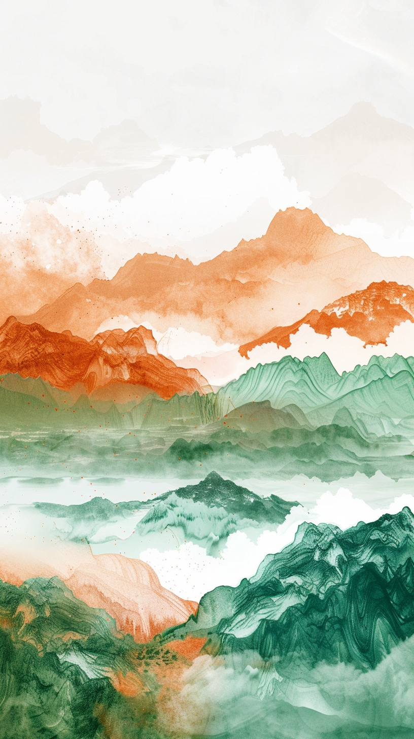 水墨风格山脉图