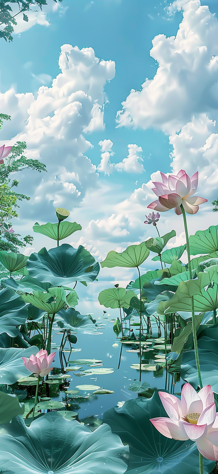 赏清新荷花美景
