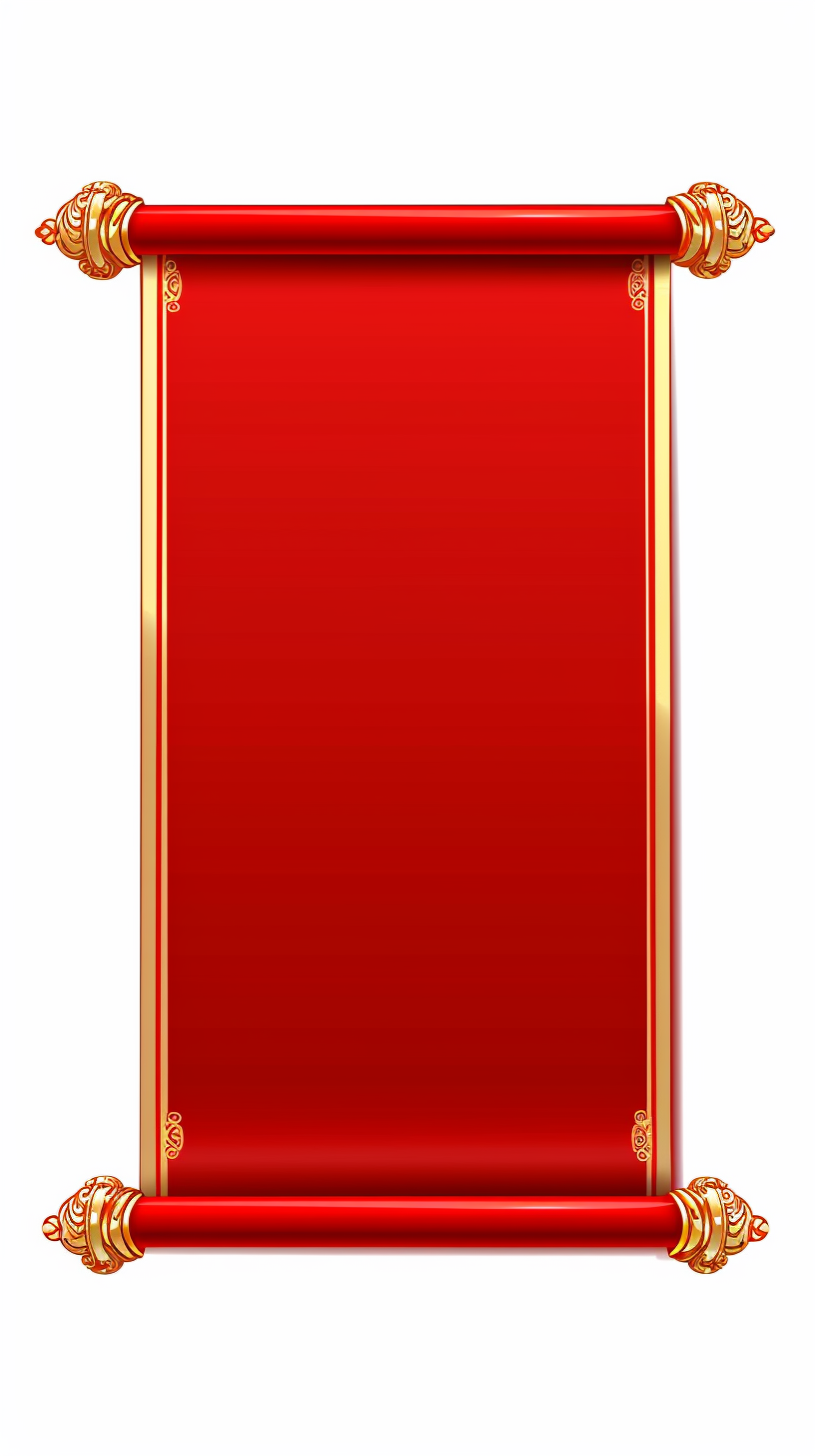 精美中国风红色卷轴