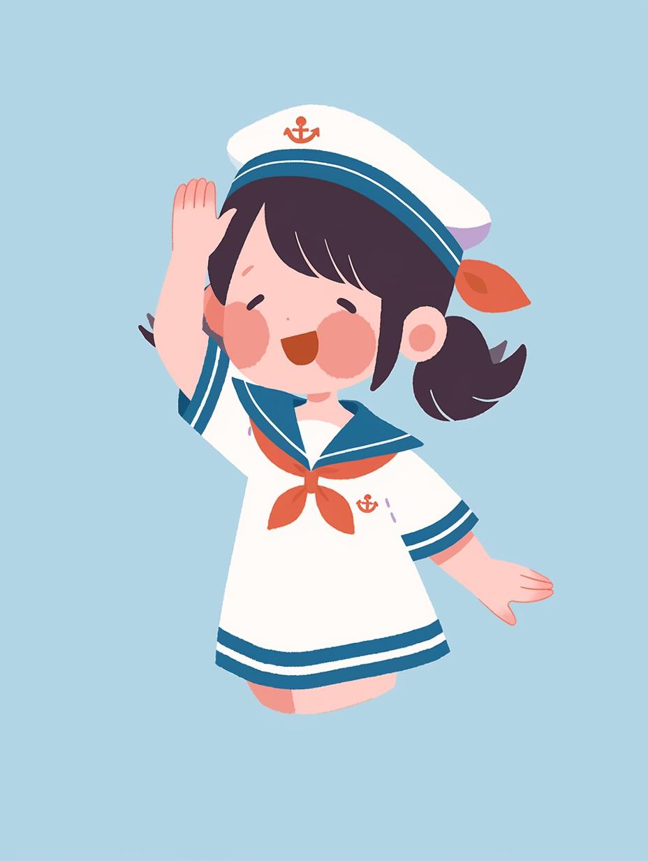 可爱水手服女孩形象