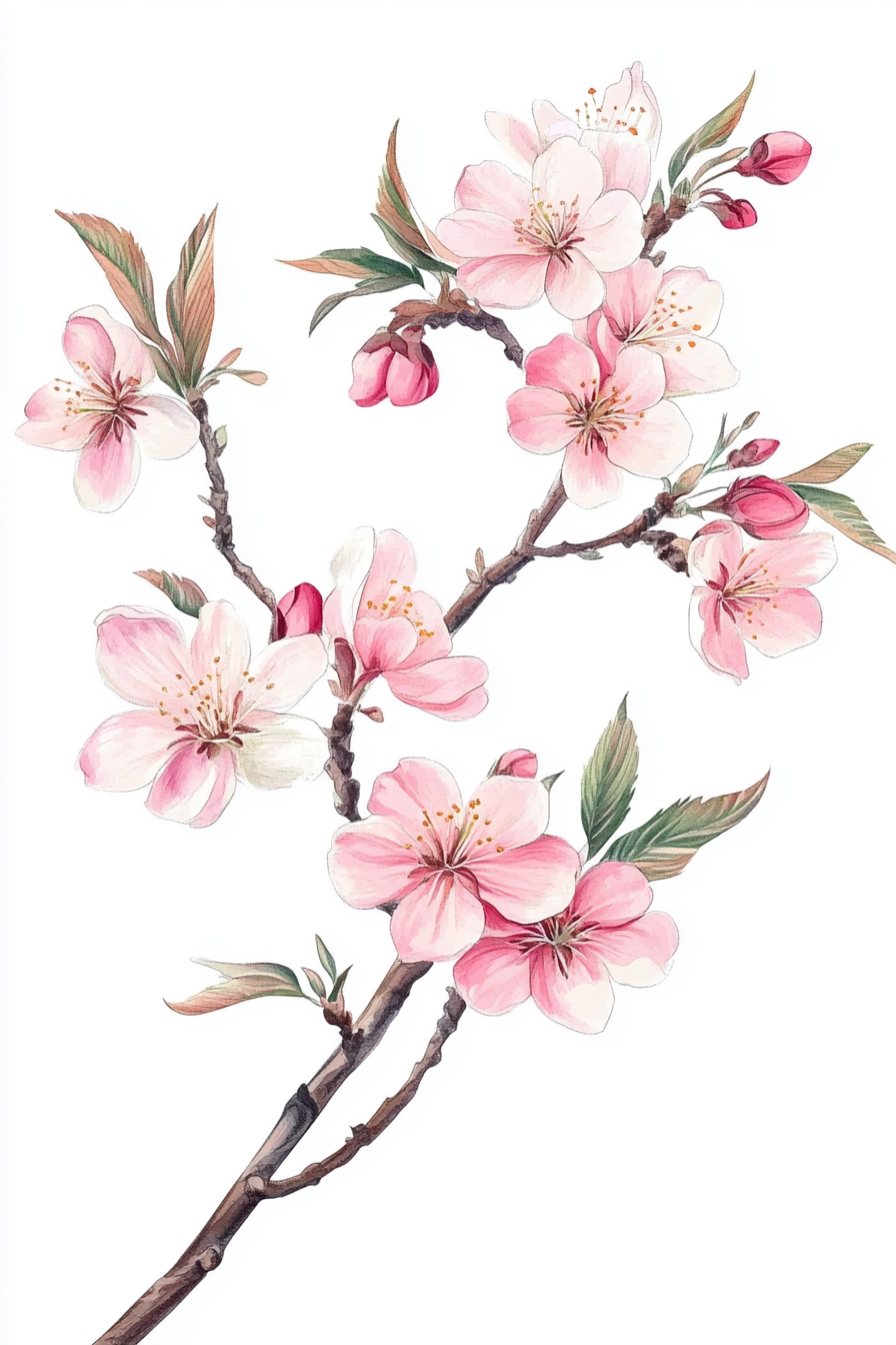 粉色樱花盛开图 