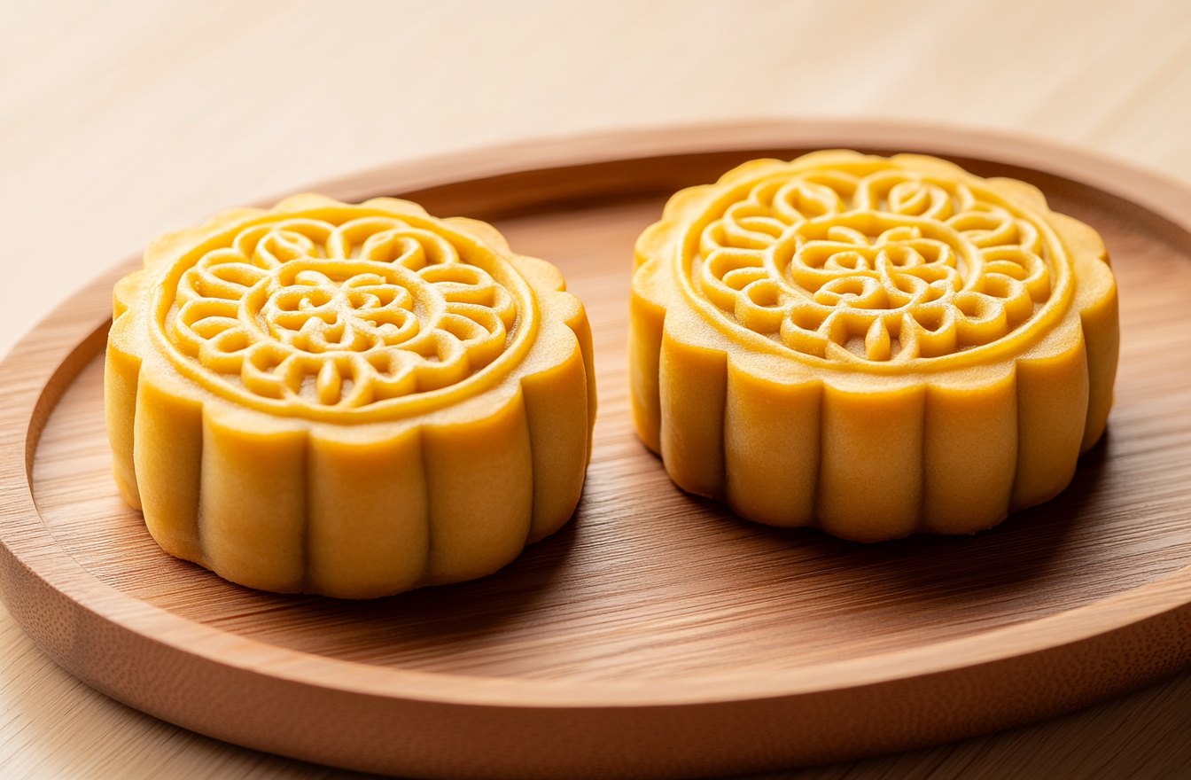 精美月饼摆盘传统糕点中秋韵味
