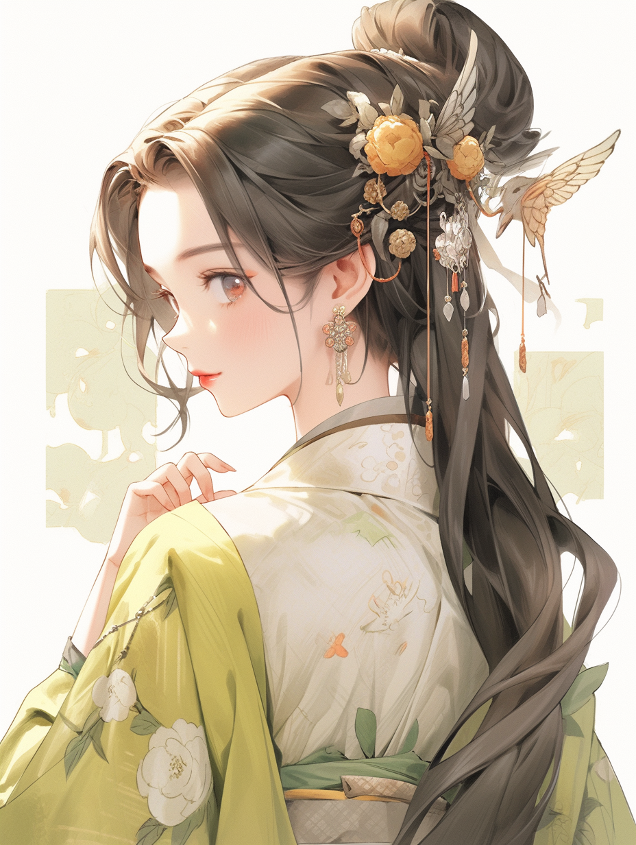 古装女子优雅侧颜 