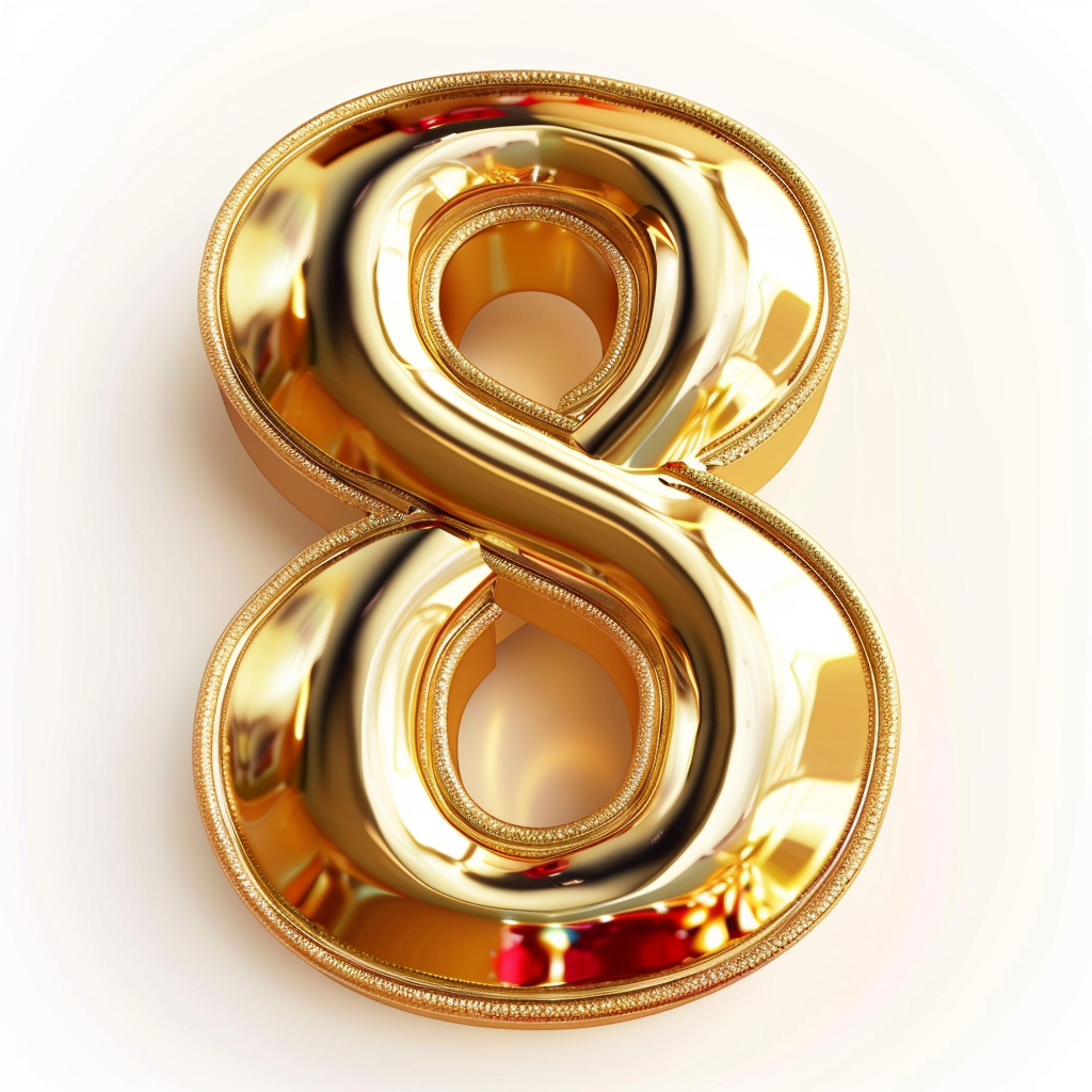 闪耀金色3D数字8
