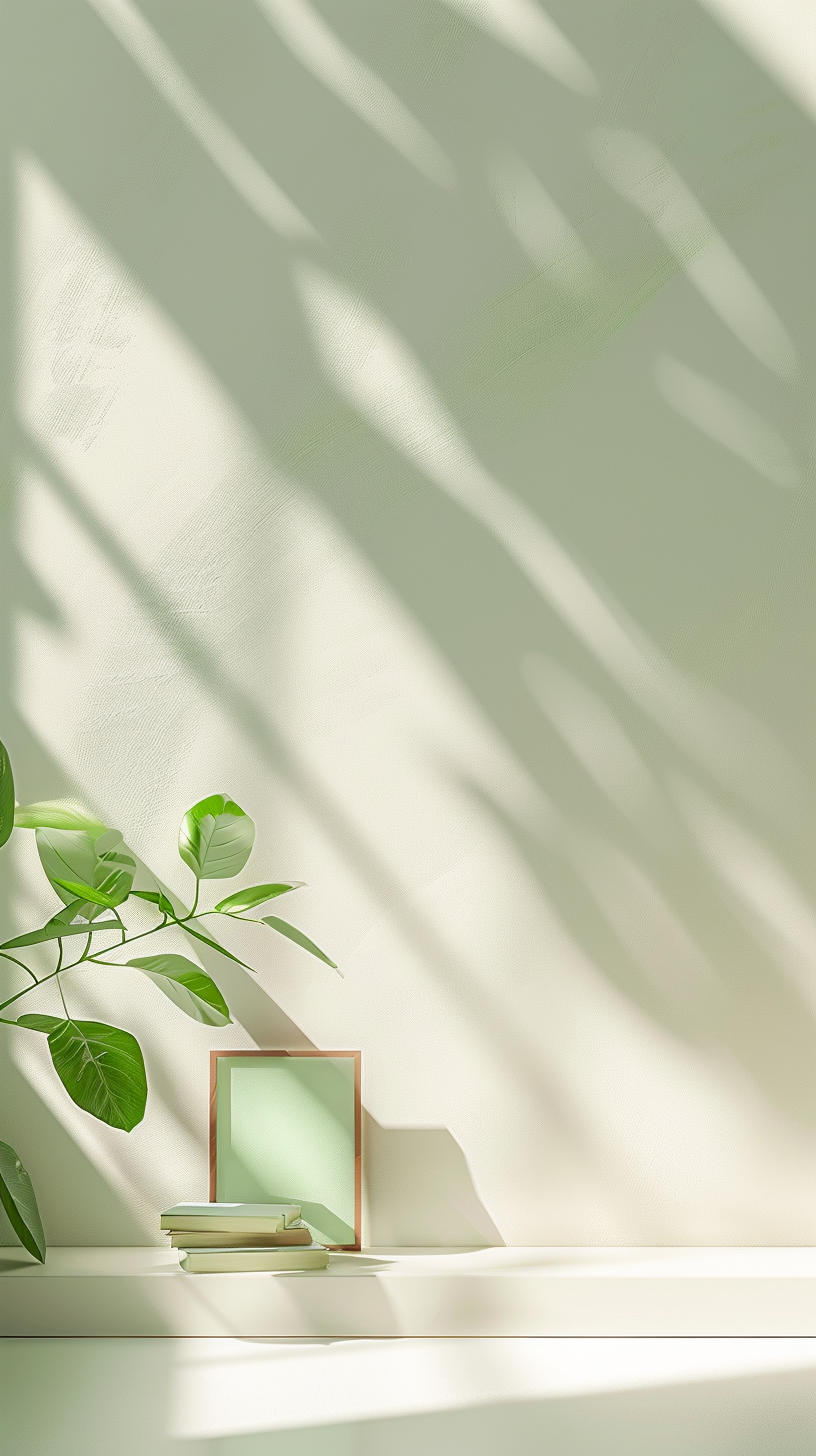 清新绿植光影背景
