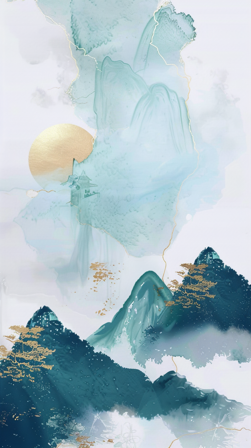 水墨风格山脉图
