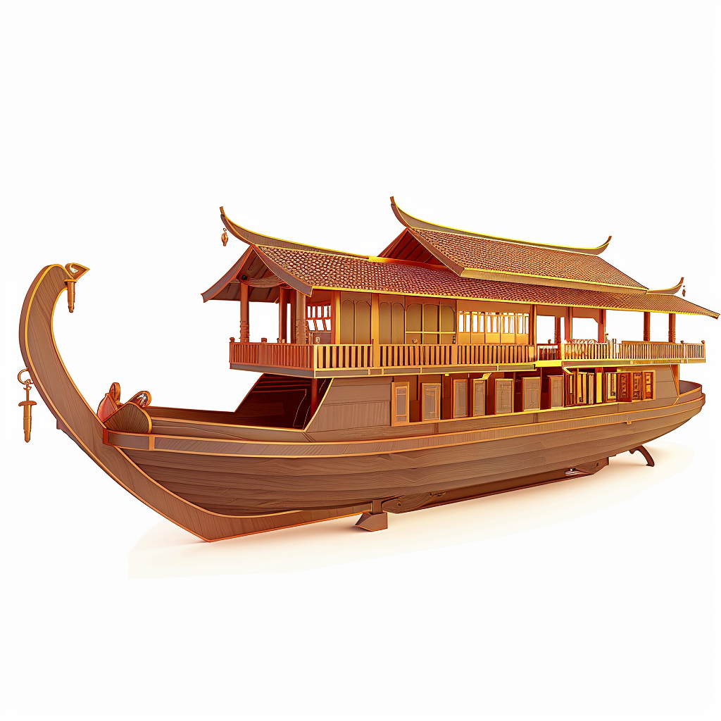 精美中式双层轮船模型