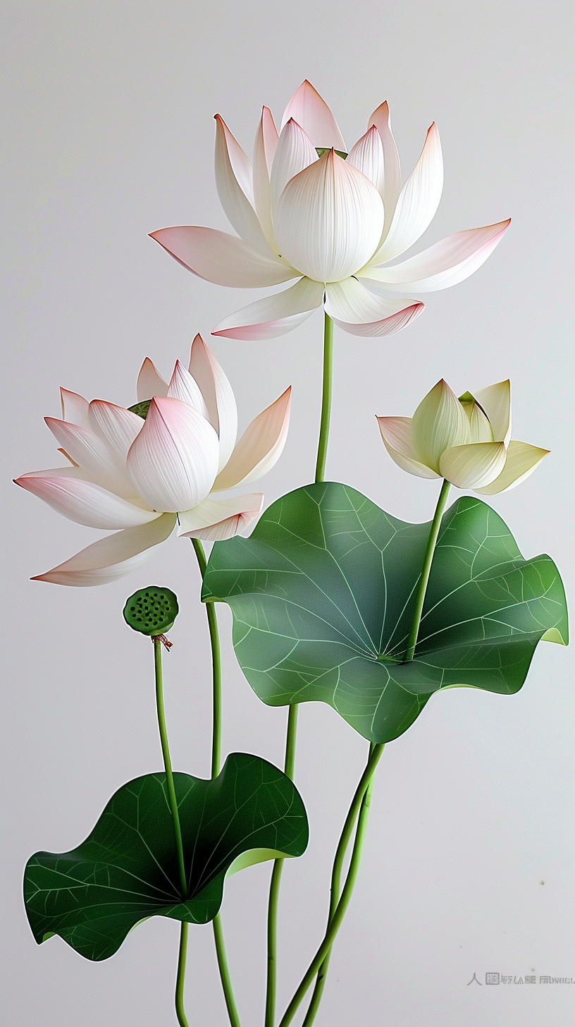 清新淡雅的荷花图