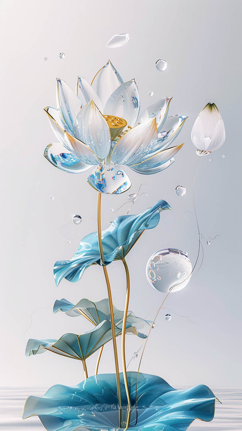 唯美3D荷花图