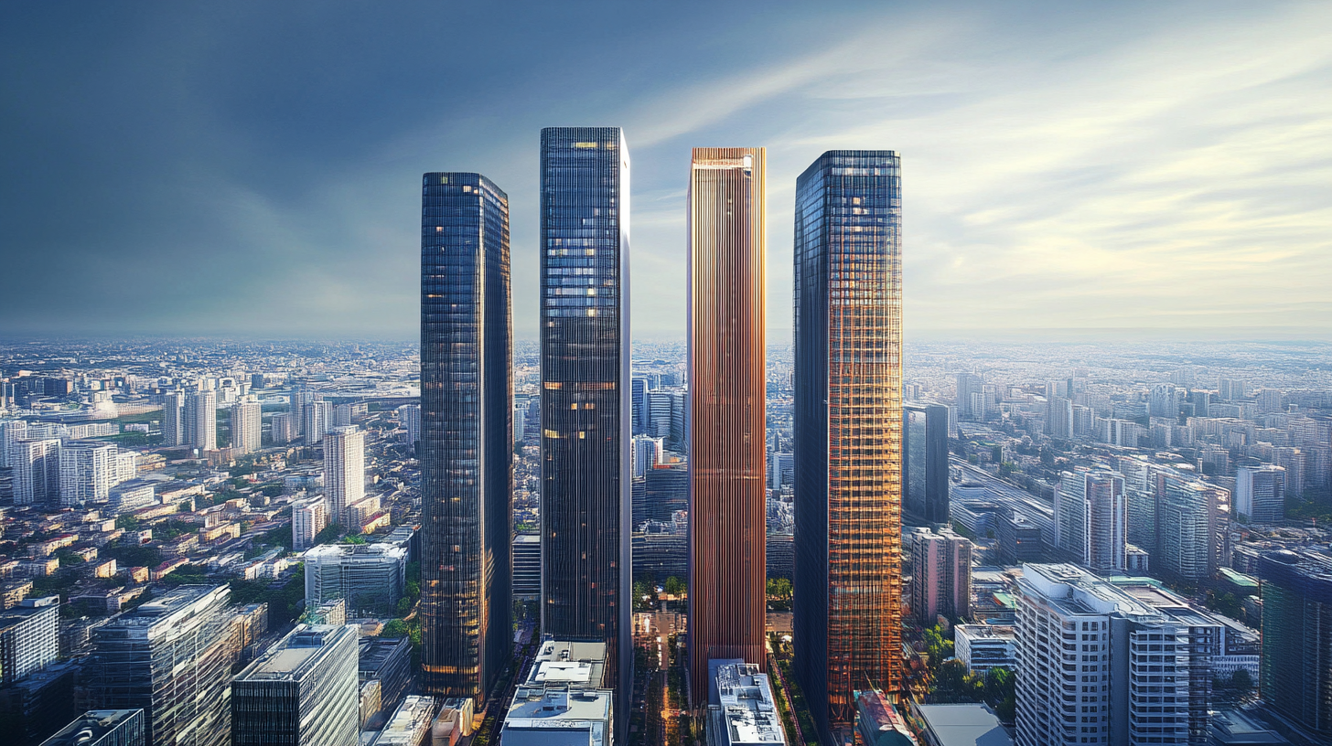 城市地标建筑现代风范的商务宣传图