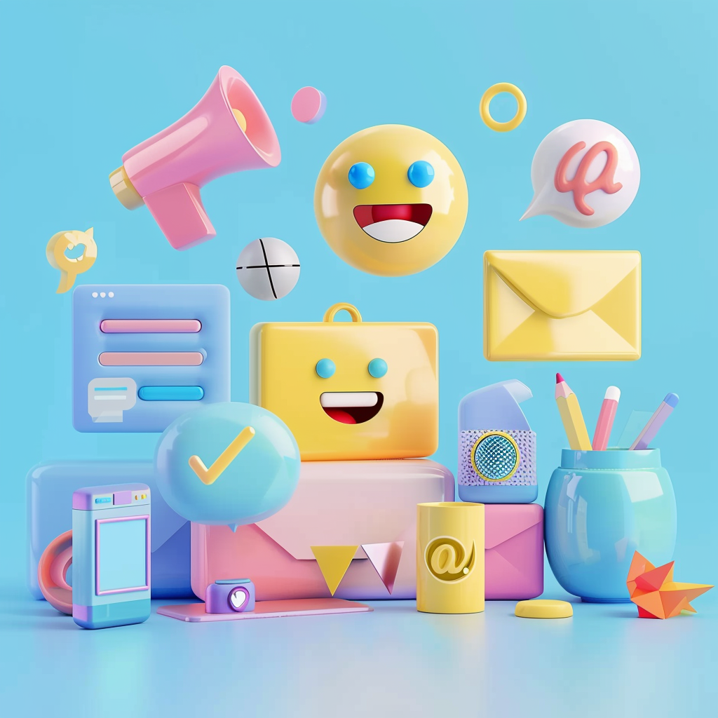 可爱3D风多彩创意办公用品大集合