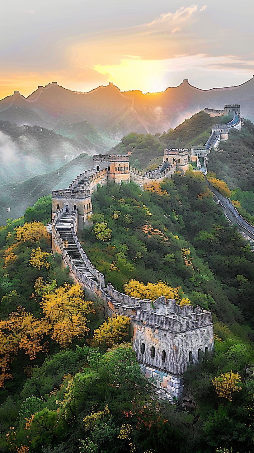 雄伟壮丽的长城景观