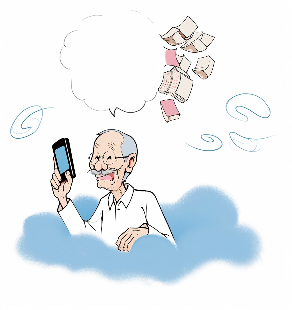 老人感受数据时代的便利生活