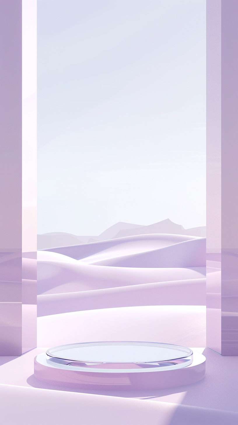 简约风紫色沙漠背景的3D几何渐变