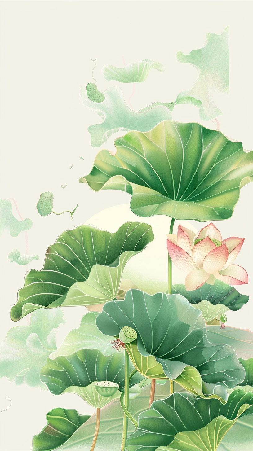 清新荷叶荷花图