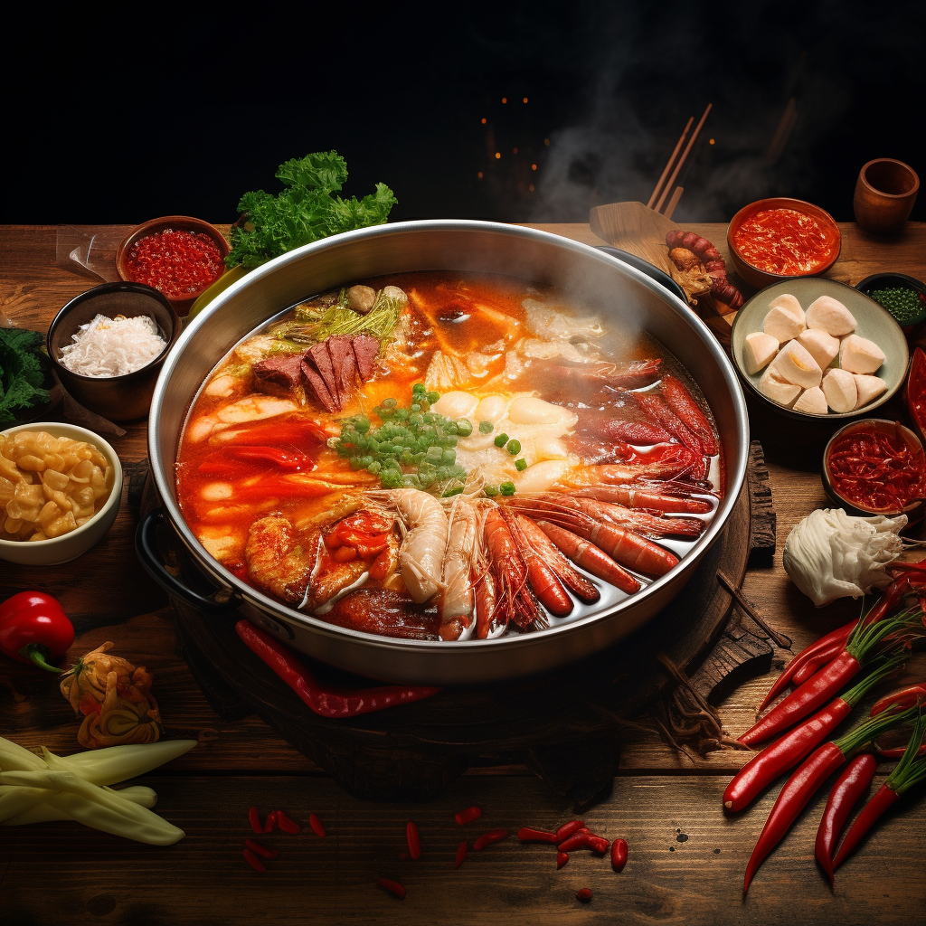丰富食材汇聚一锅的美味火锅