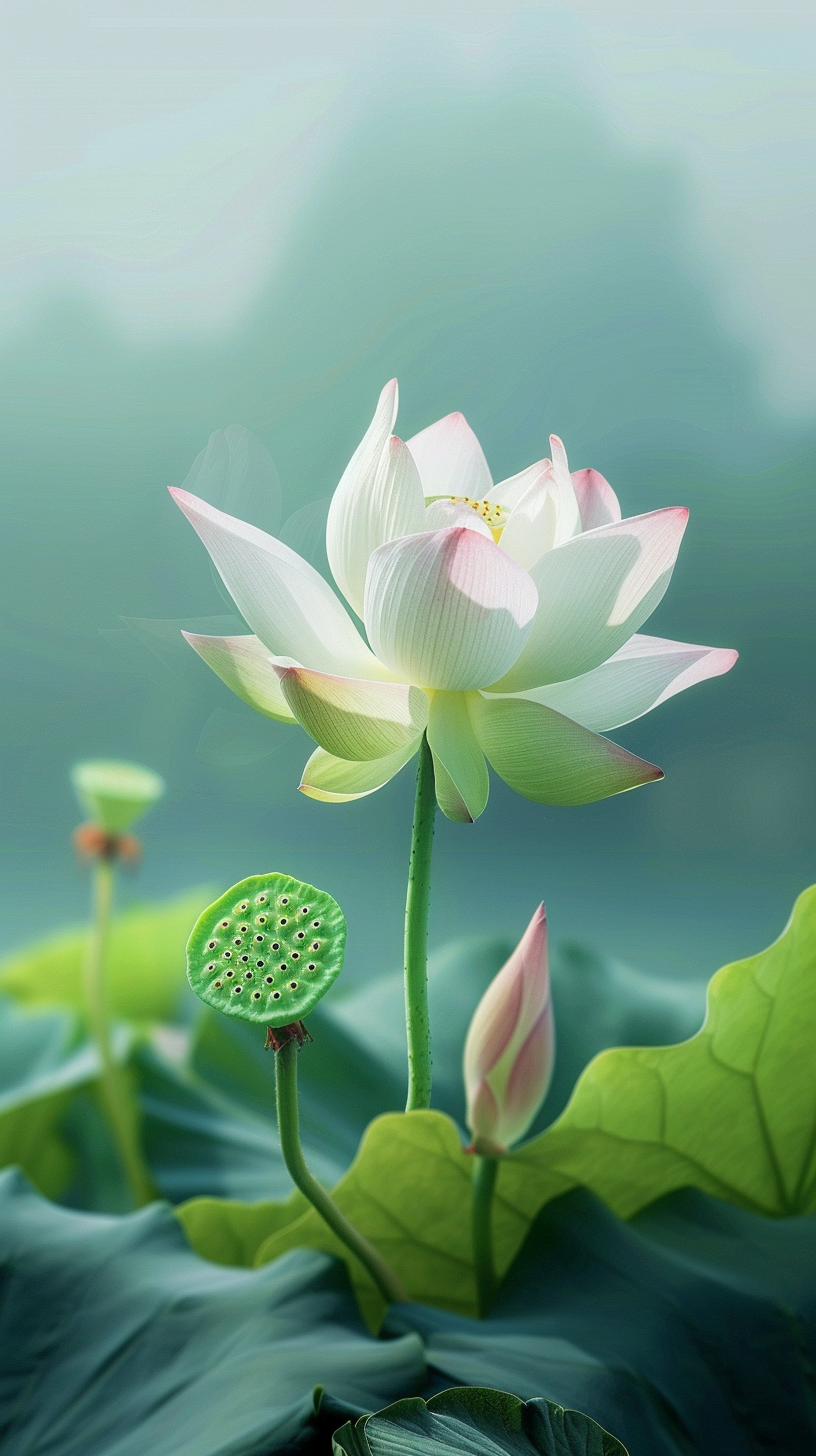 清新荷花绽放