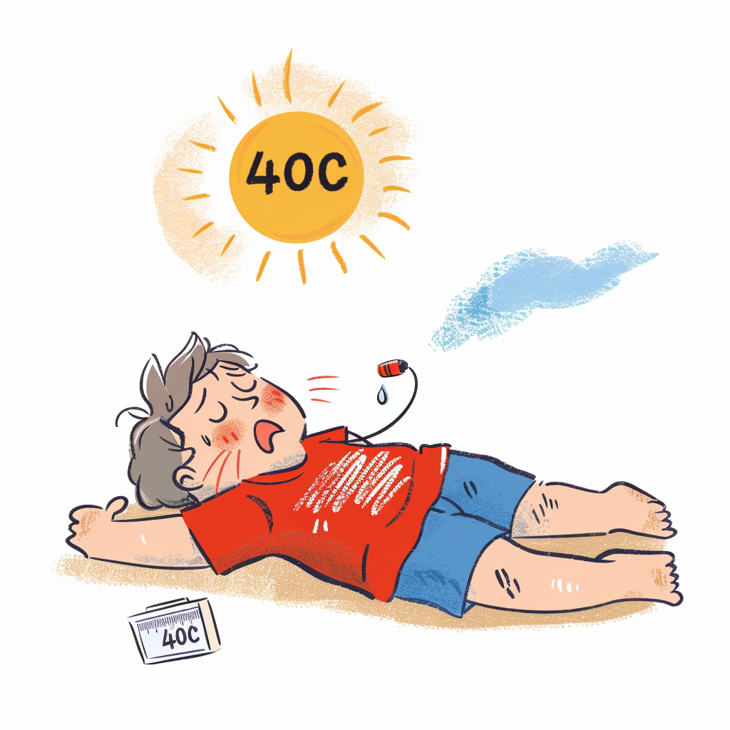 40℃高温下的儿童