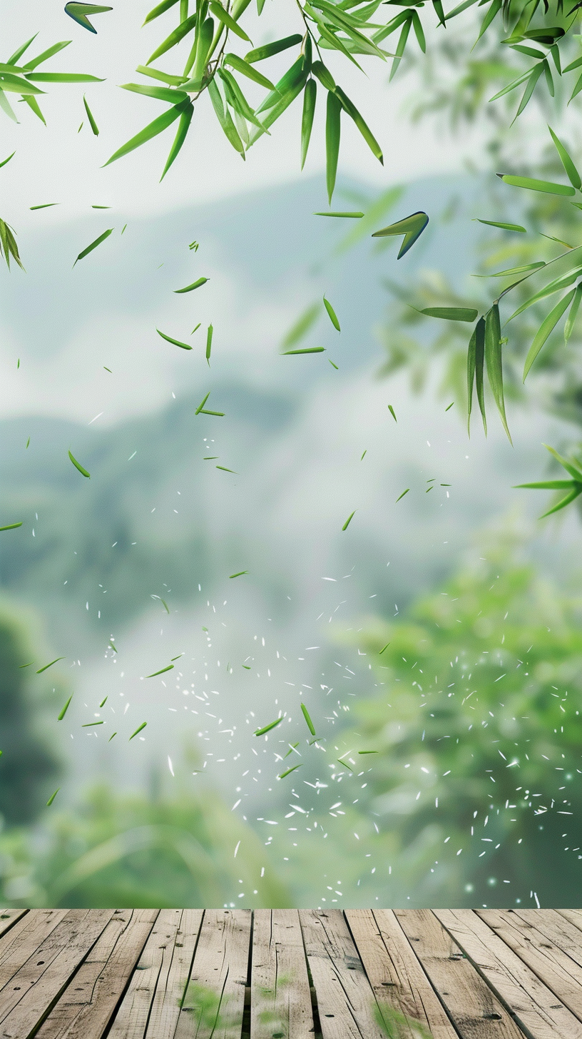 竹叶飘落