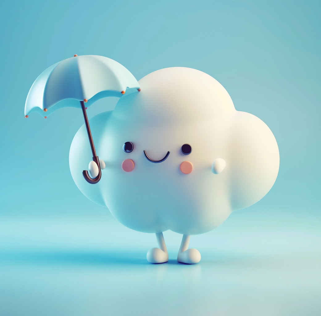 可爱云朵形象撑伞