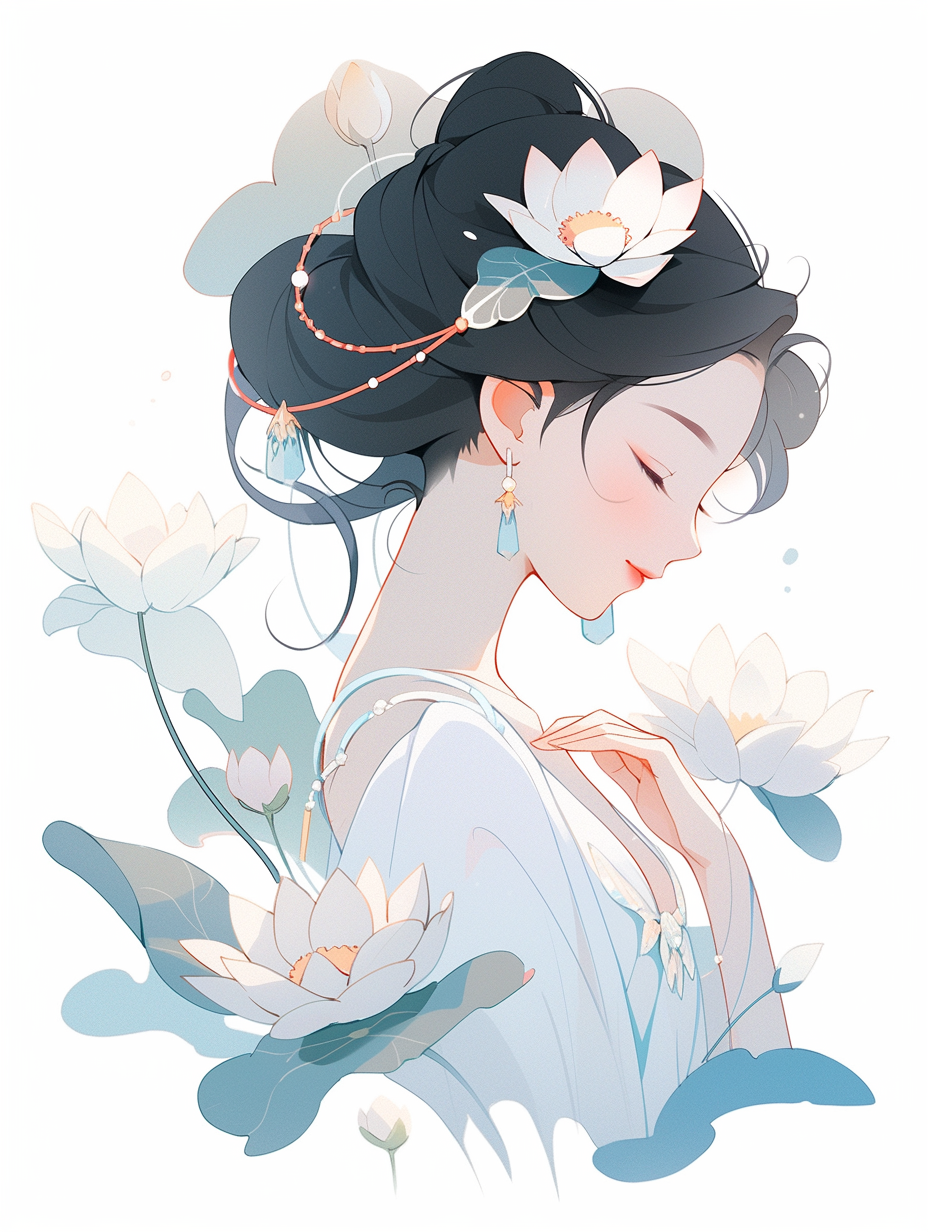 古风女子插画尽显优雅