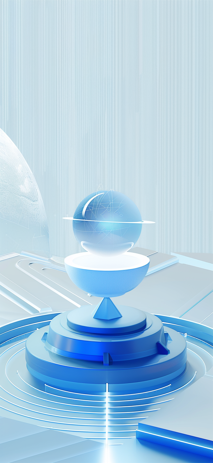 蓝色3D科技风地球展示图