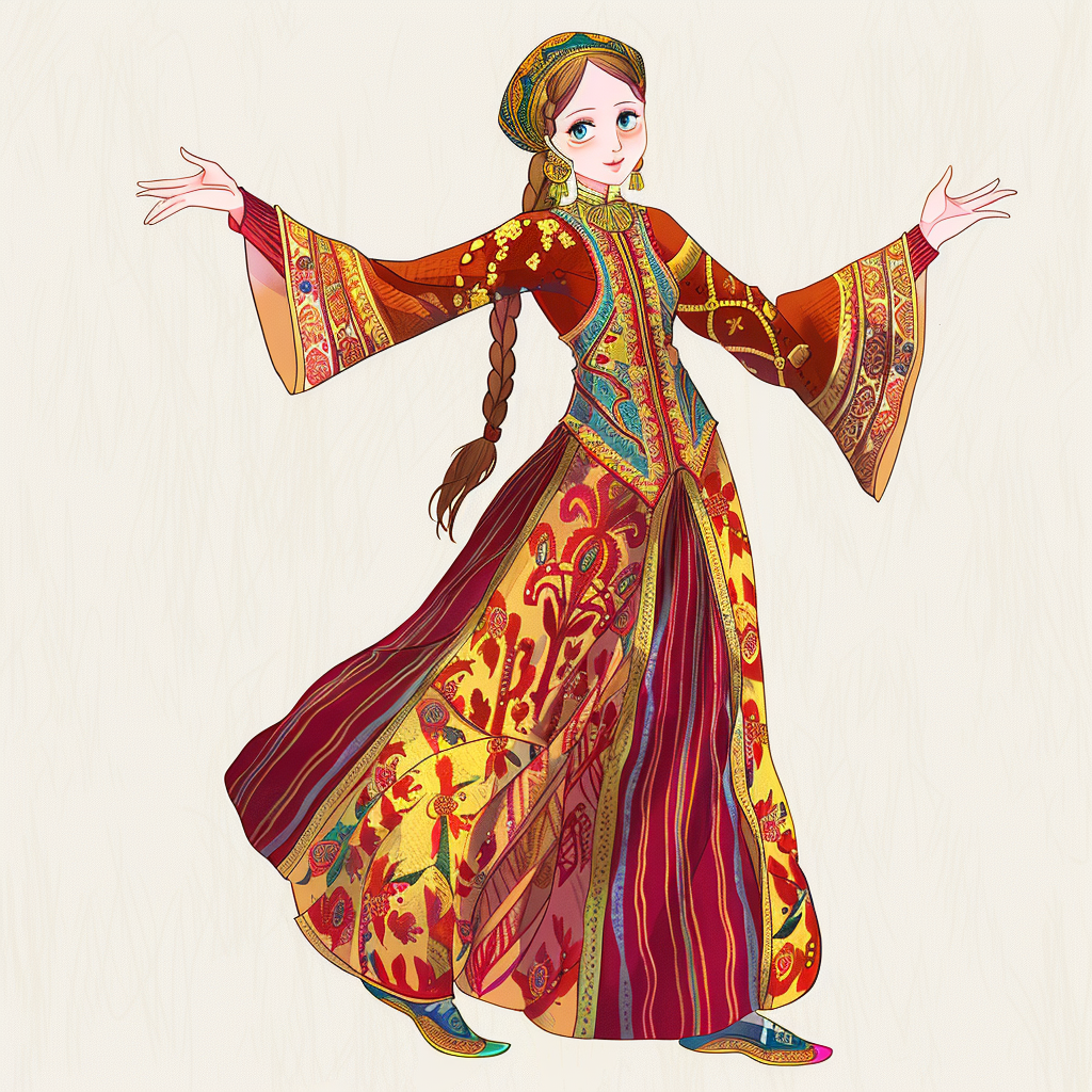 身着华丽传统服饰的优雅女子