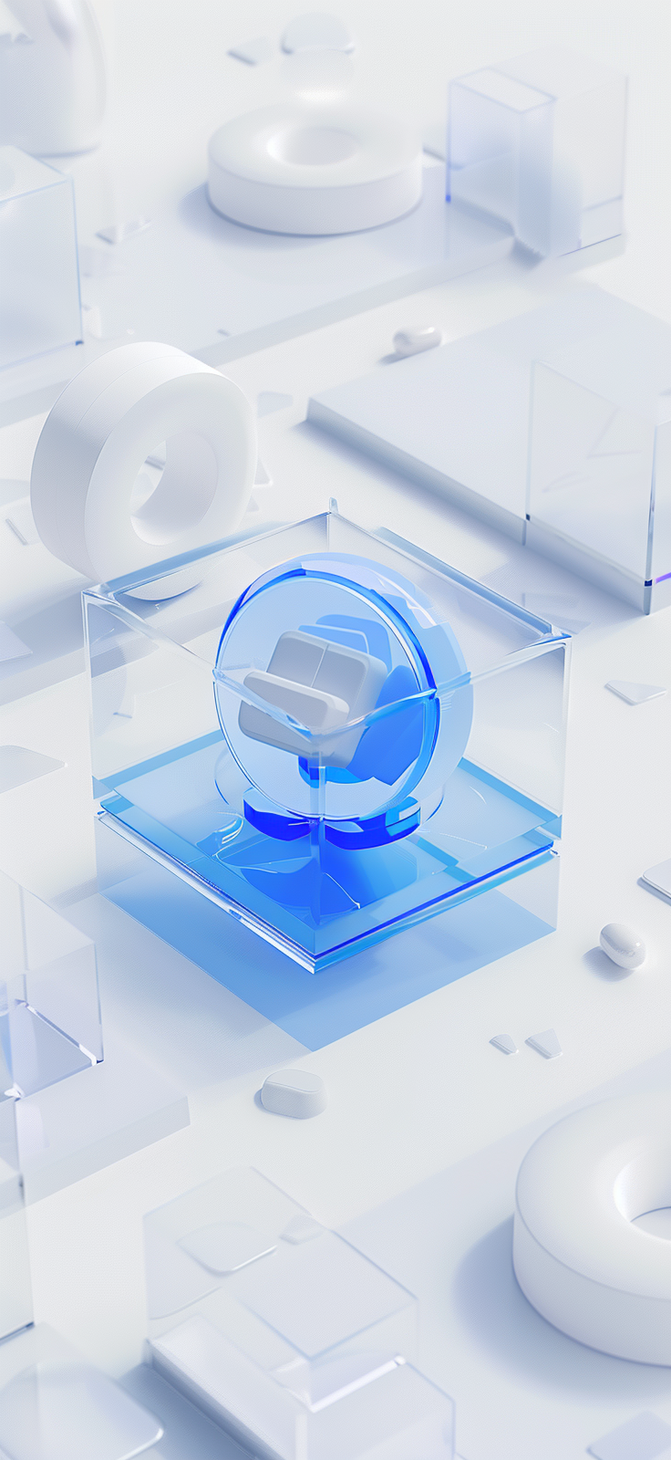 科技感十足的透明3D图标