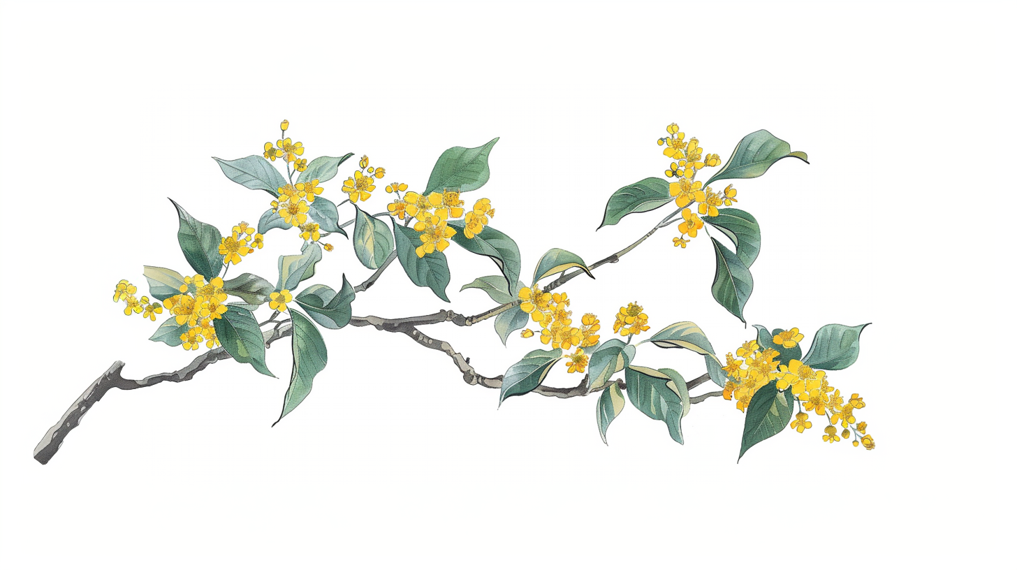清新手绘桂花图壁纸的美图