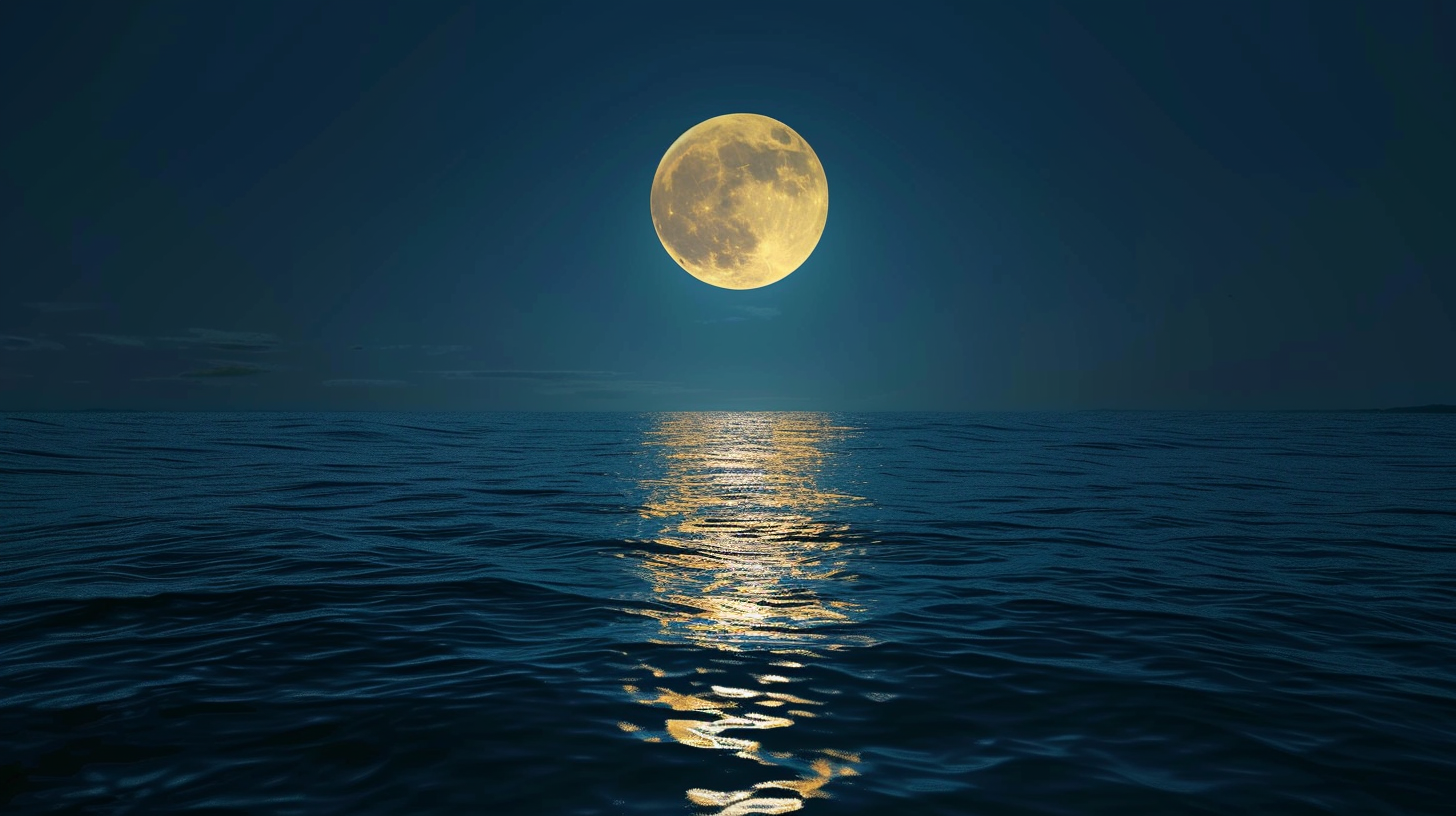 海上明月共潮生唯美月夜海景壁纸