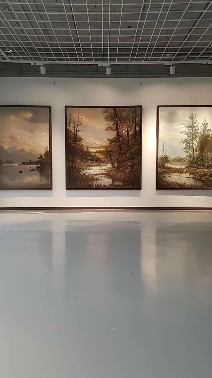三幅森林风景画展示自然艺术之美