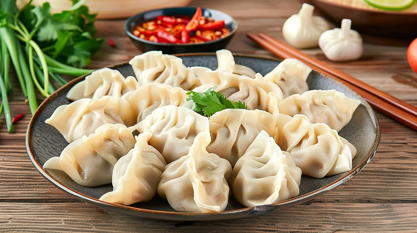 美味饺子摆盘精致中式美食传统风味