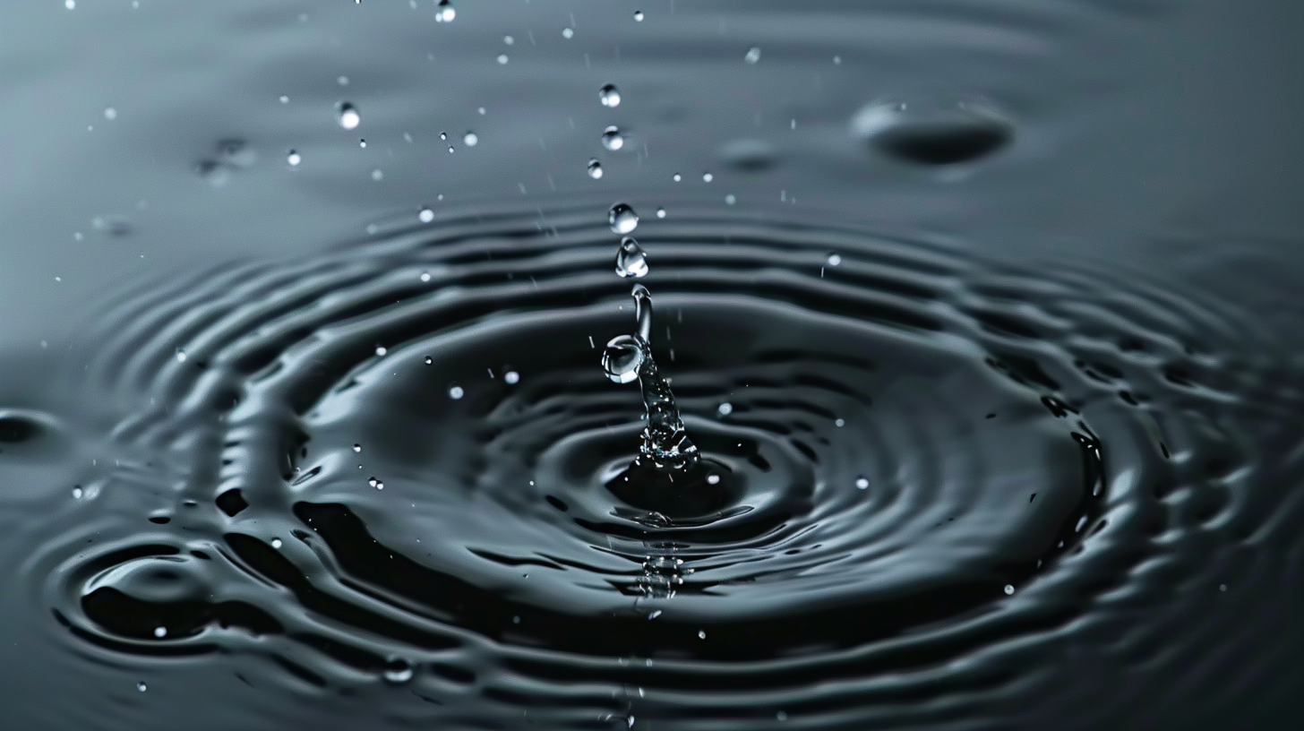 水滴入水面泛起涟漪的唯美动态景象