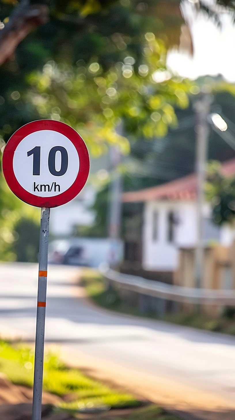 限速10km/h标志，乡村道路必备交通提示