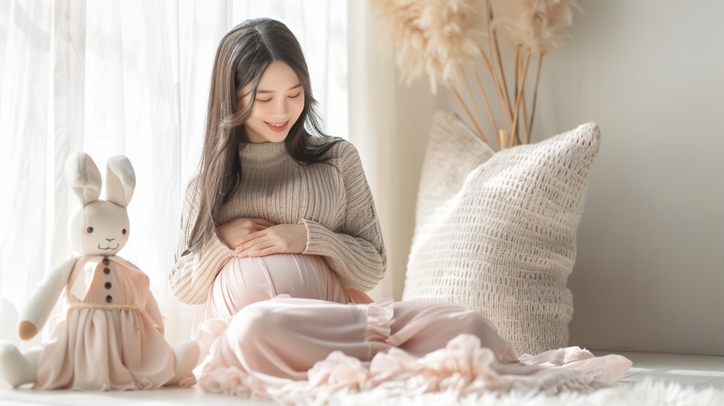 温柔孕妇的温馨时刻母婴宣传照