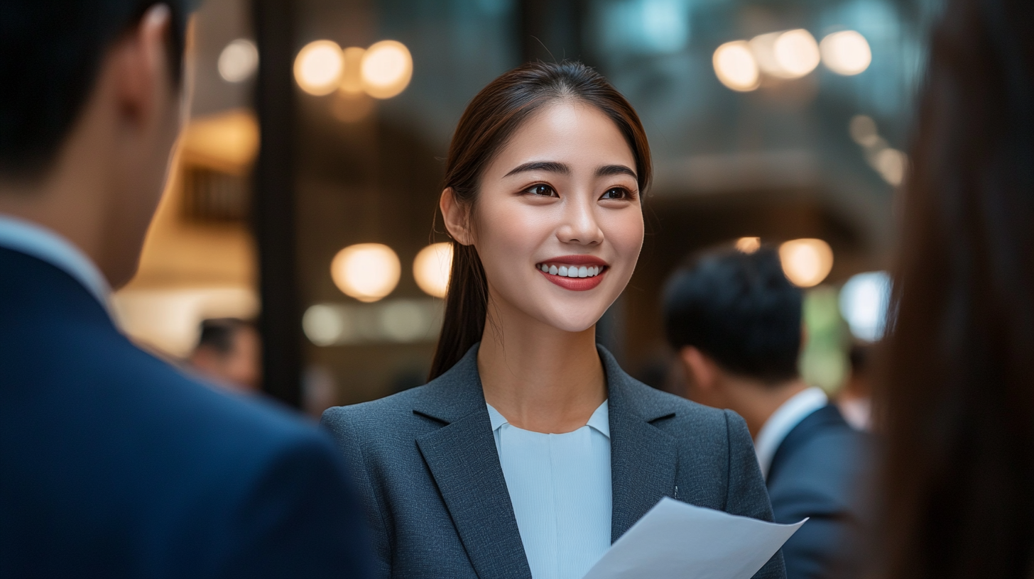 商务女士手持文件专业风采的形象照