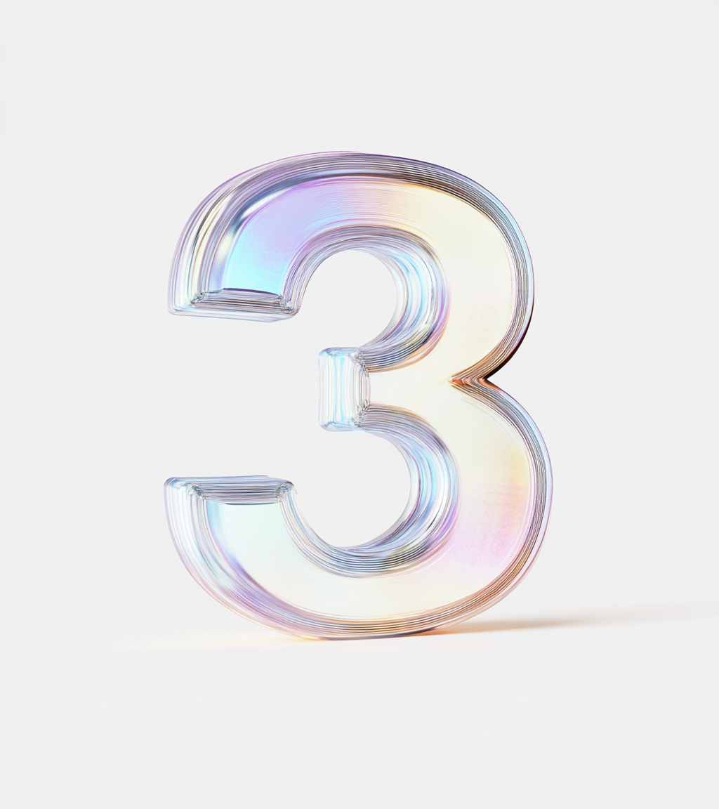透明质感立体数字3 