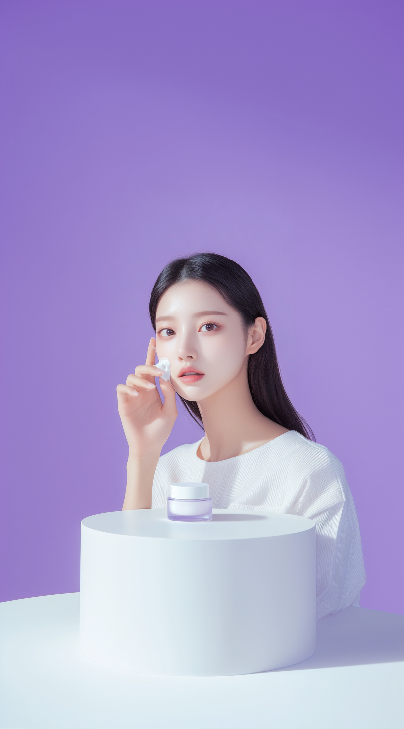 紫色美妆护肤面霜女生