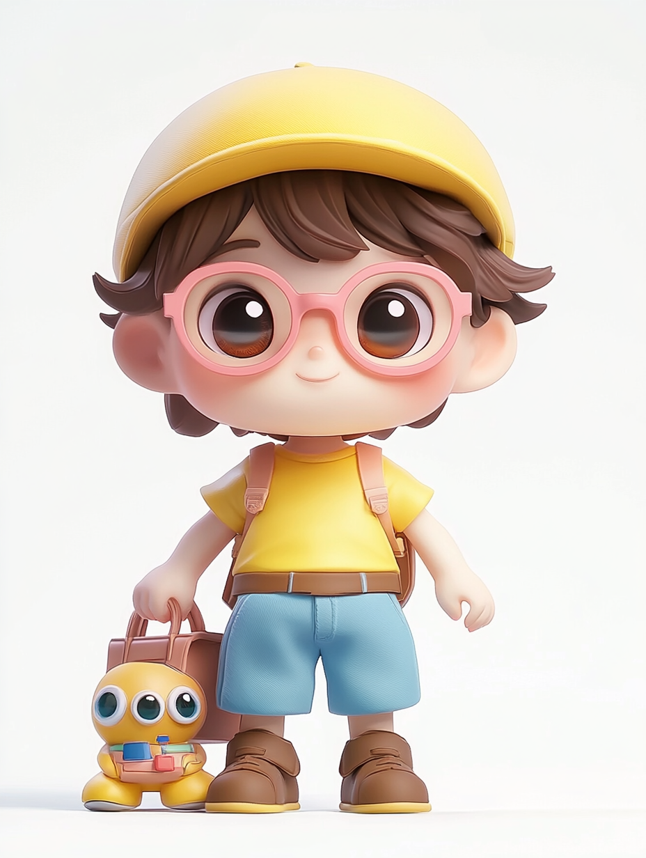 3D可爱卡通小男孩