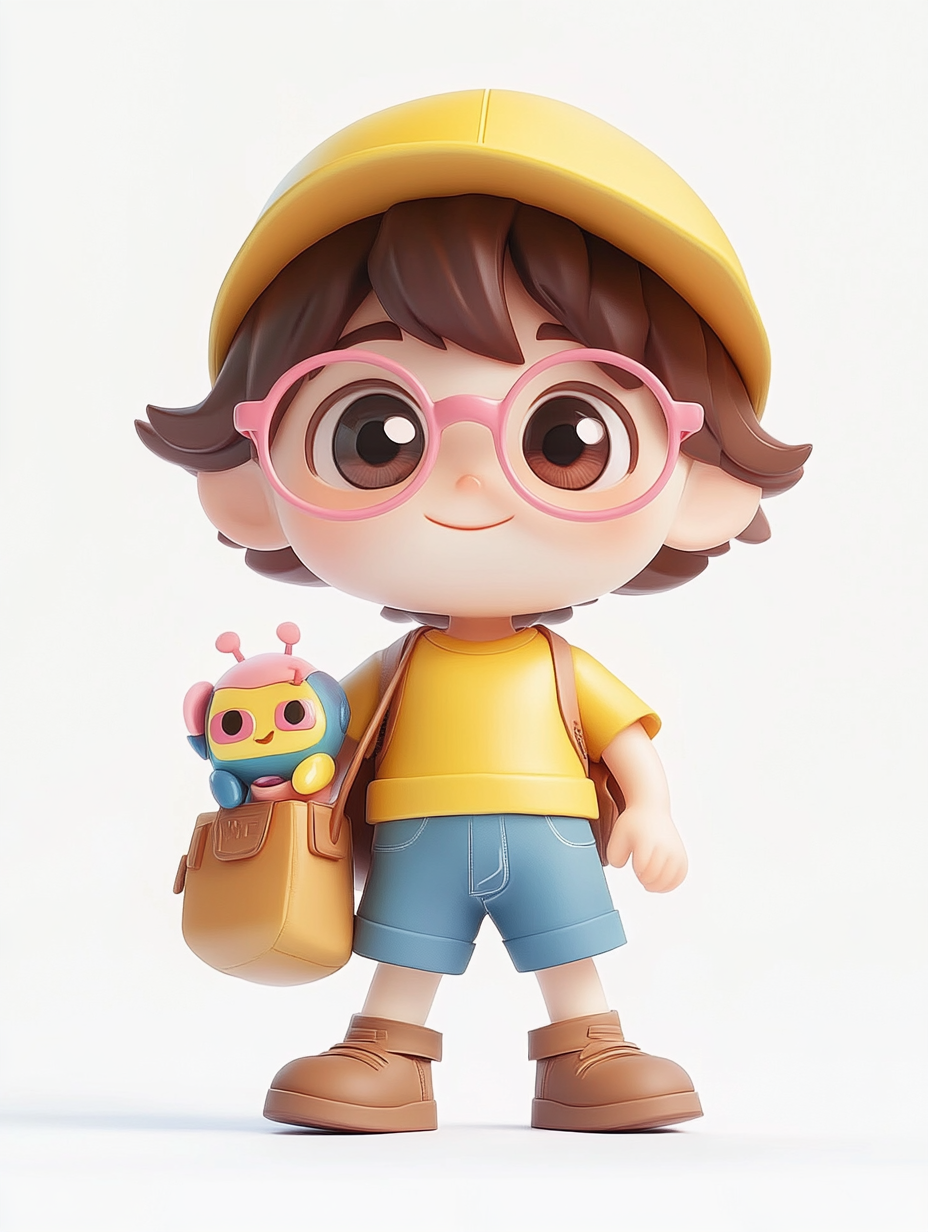 3D可爱卡通小男孩