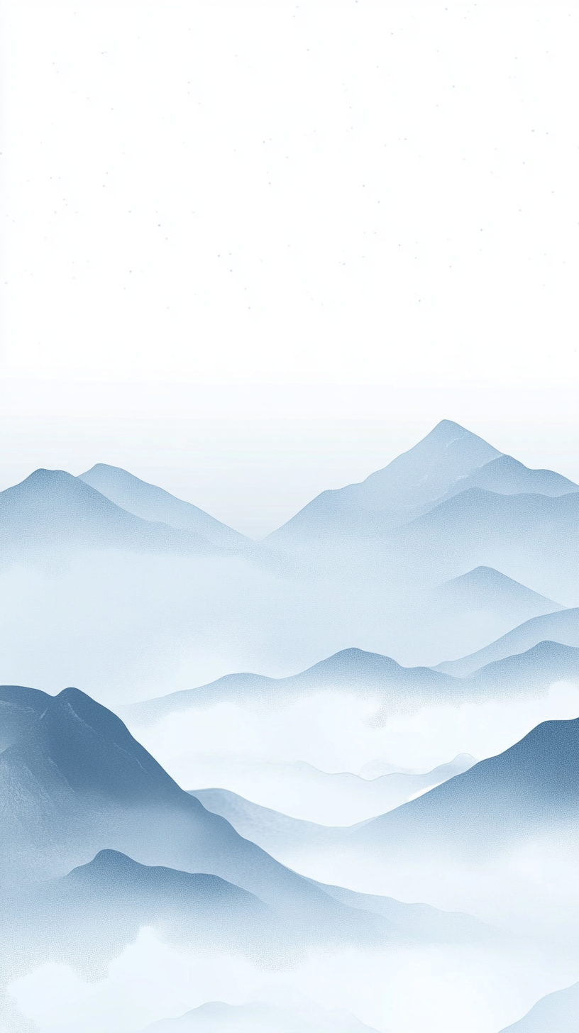 蓝色山水诗意背景