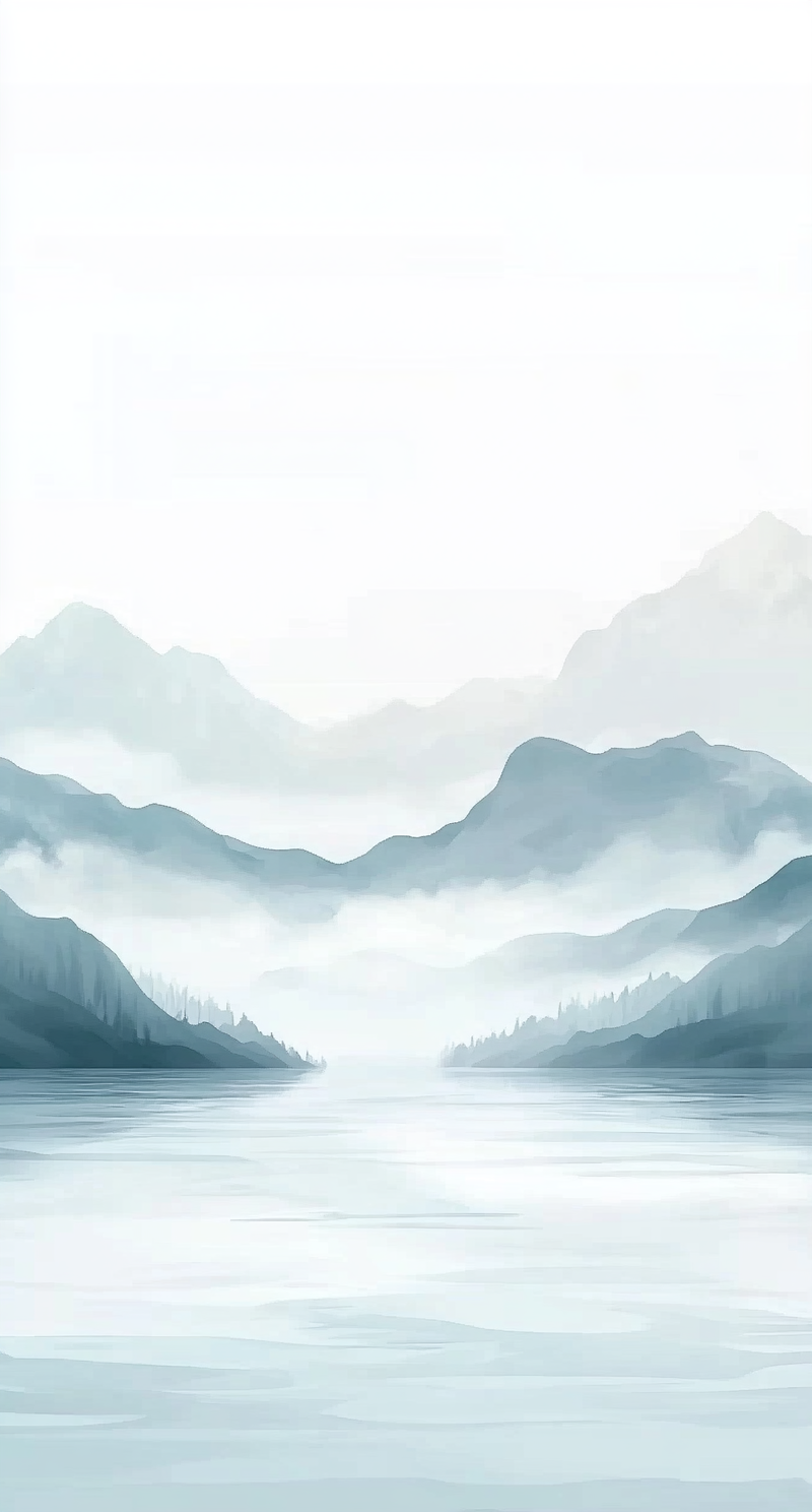 蓝色山水诗意背景
