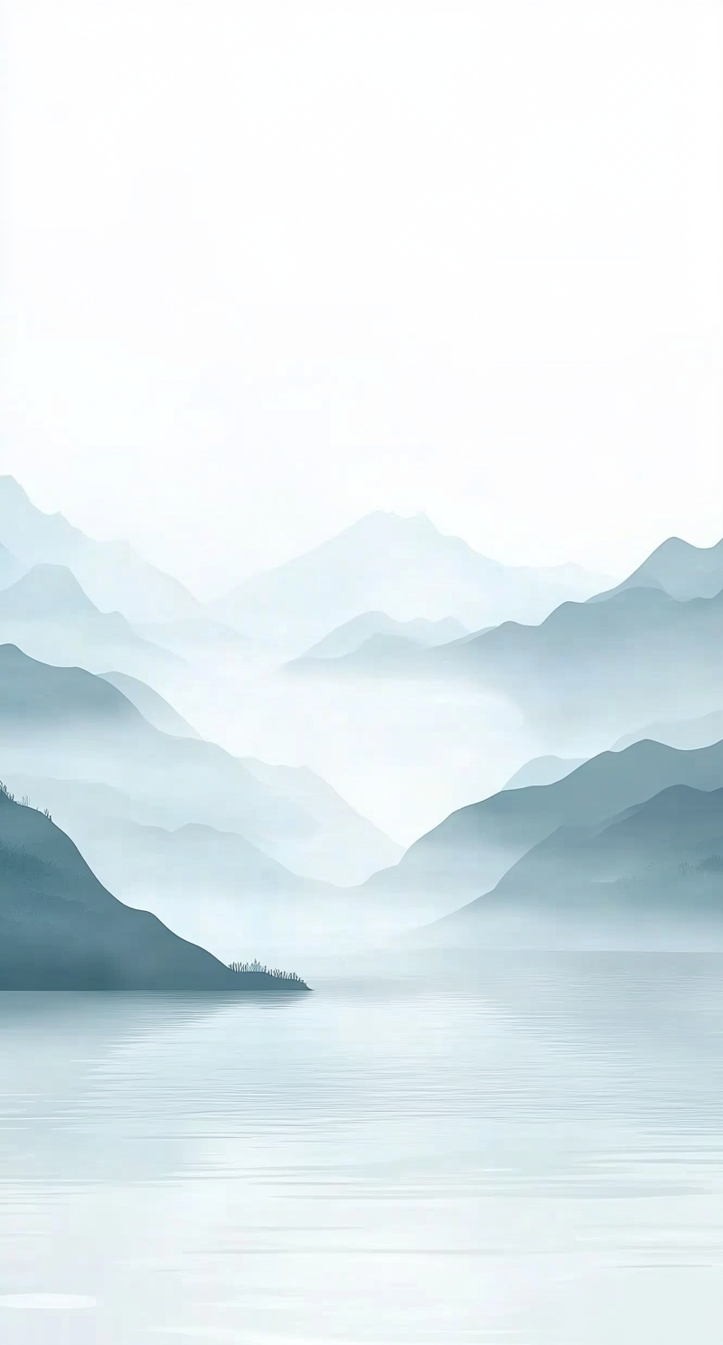 蓝色山水诗意背景